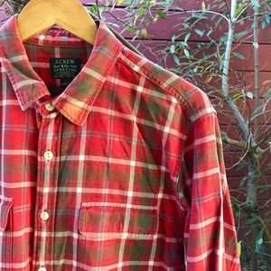 J. Crew Red Cotton Button-Up